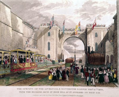 Inauguración de la línea de ferrocarril Liverpool Manchester de Unbekannt