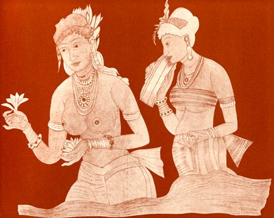 Princesa india con sirvienta de Unbekannter Künstler