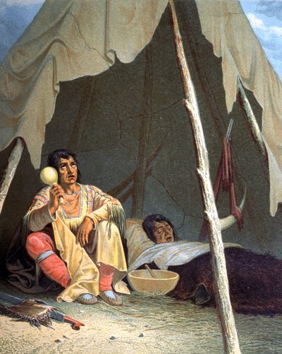 Tribus indias de Estados Unidos, EE.UU., segunda mitad del siglo XIX (ilustración) de Unbekannter Künstler