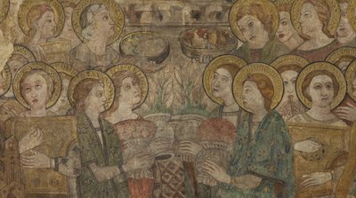 Interior. Cruce norte. Altar (Altar de las pinturas murales). Original de la capilla mayor. Pinturas murales (fresco?). (detalle) Finales del siglo XIV de Unbekannt