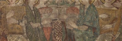 Interior. Cruce norte. Altar (Altar de las pinturas murales). Original de la capilla principal. Pinturas murales (fresco?). (detalle). Finales del siglo XIV de Unbekannt