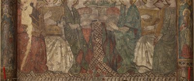 Interior. Cruce norte. Altar (Altar de las pinturas murales). Original de la capilla principal. Pinturas murales (fresco?). (detalle). Finales del siglo XIV de Unbekannt