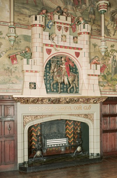 Interior, detalle de una chimenea, Castillo de Cardiff, Gales, c.1875 (foto) de Unbekannt