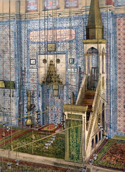 Interior de la Mezquita Rüstem Pasha, Constantinopla, c.1890-1900 de Unbekannt
