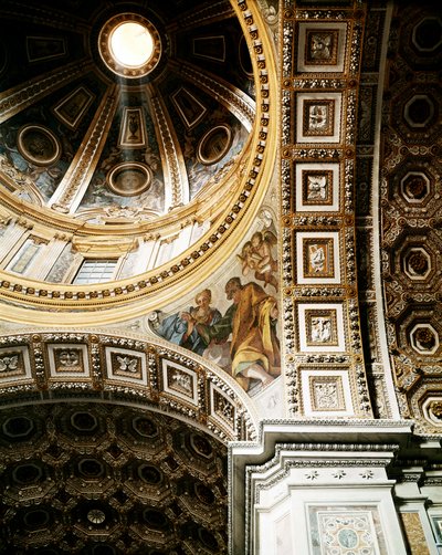 Vista interior de la cúpula de la Basílica de San Pedro en Roma (detalle) de Unbekannt