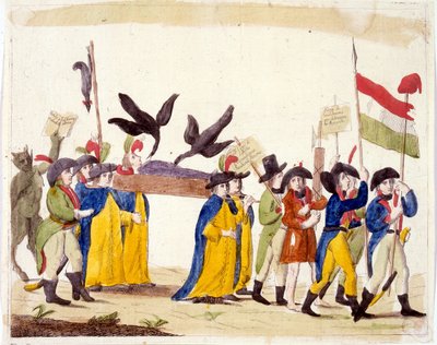 Ilustración italiana que representa la revolución francesa 1795 de Unbekannter Künstler