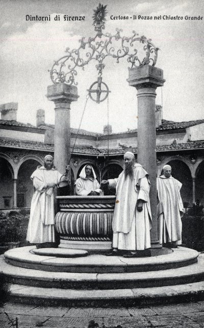 Italia, Florencia, Cartuja de Galluzzo: el pozo en el gran claustro de William M. Timlin