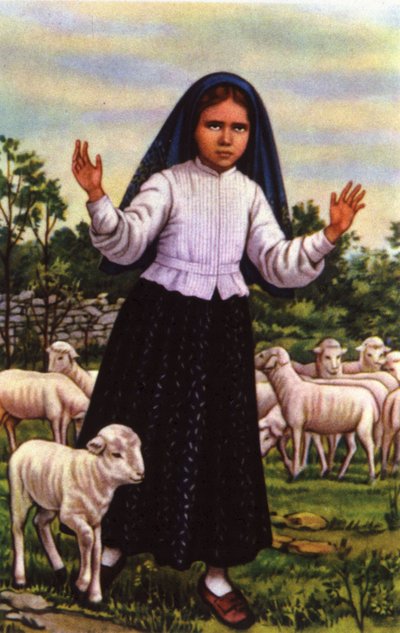 Jacinta, que vio a la Virgen María en Fátima en 1917, c.1920-1930 (postal) de Unbekannter Künstler
