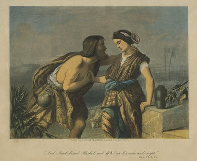 Jacob declara su amor a Raquel - Biblia de Unbekannter Künstler