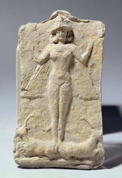 Jarra decorada con motivos simbólicos alrededor de la diosa Ishtar, babilónica, c.1700 a.C. (terracota) de Unbekannt