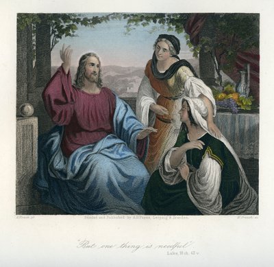Jesús en casa de María y Marta - Biblia, Nuevo Testamento de Unbekannter Künstler