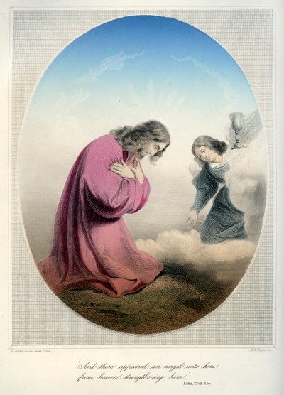 Jesús orando en el huerto - Biblia, Nuevo Testamento de Unbekannter Künstler