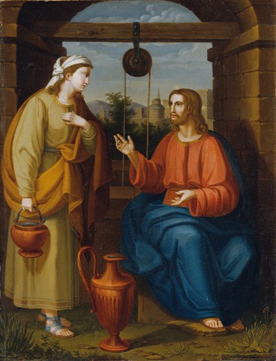 Jesús y la mujer samaritana junto al pozo de Unbekannter Künstler