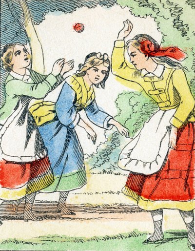 Juego: La pelota - Alfabeto de Entretenimiento Infantil c.1890 de Unbekannt