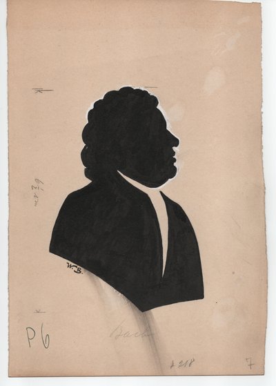 Johann Sebastian Bach (1685-1750) (hacia 1850, silueta) de Unbekannter Künstler
