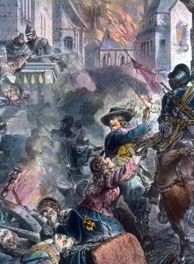 Johann Tserclaes luchando en la ciudad de Magdeburgo de Unbekannter Künstler