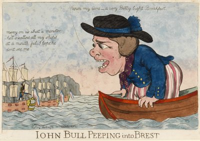 John Bull echa un vistazo a Brest (Francia) de Unbekannter Künstler