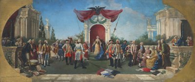 Emperatriz María Teresa rodeada de sus paladines de Unbekannter Künstler