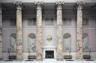 Kedleston Hall, Interior del Salón de Mármol, construido por Robert Adam, Derbyshire, Reino Unido de Unbekannt