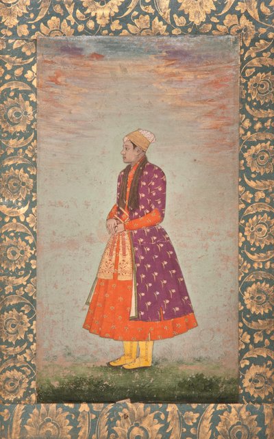 Khawas Khan, el eunuco de Bahadur Shah, finales del siglo XVII (pigmentos opacos y oro sobre papel) de Unbekannter Künstler