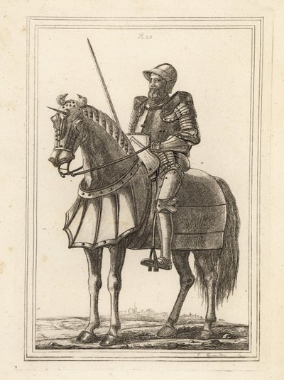 El rey Eduardo III representado como un caballero armado a caballo de Unbekannt