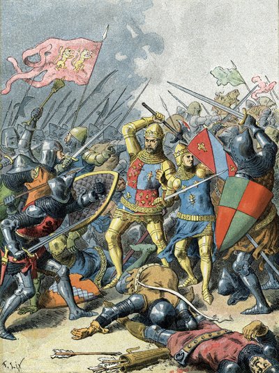 El rey Juan II el Bueno en la batalla de Poitiers (1356) de Unbekannter Künstler