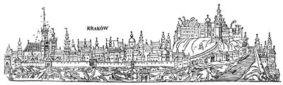 Cracovia. Vista de la ciudad en el siglo XVI. Polonia de Unbekannter Künstler
