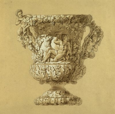 Jarra grande de vino. Dibujo en sepia de Charles Nicolas Odiot de Unbekannt
