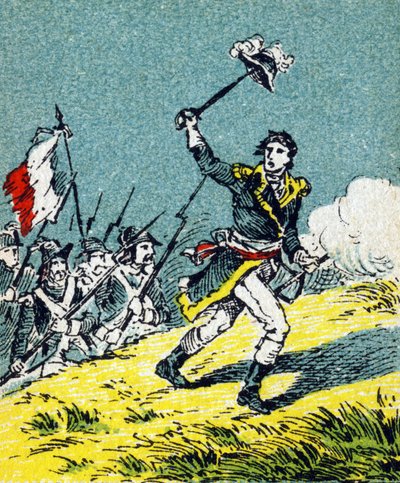 Lazare Nicolas Marguerite Carnot durante la Batalla de Wattignies el 16 de octubre de Unbekannt