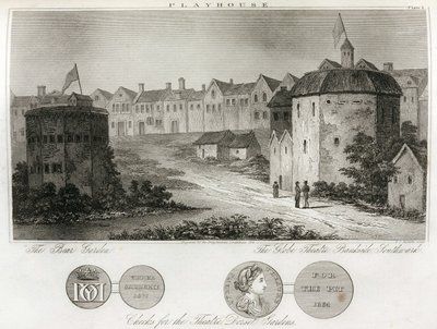 El jardín de los osos y el teatro Globe en los muelles de Londres de Unbekannt