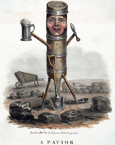 Le paveur, figura construida con las herramientas de su oficio, hacia 1810-1860 de Unbekannt