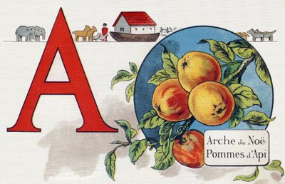 Letra A: Arca de Noé, Apy Manzana. Grabado en "ABC L