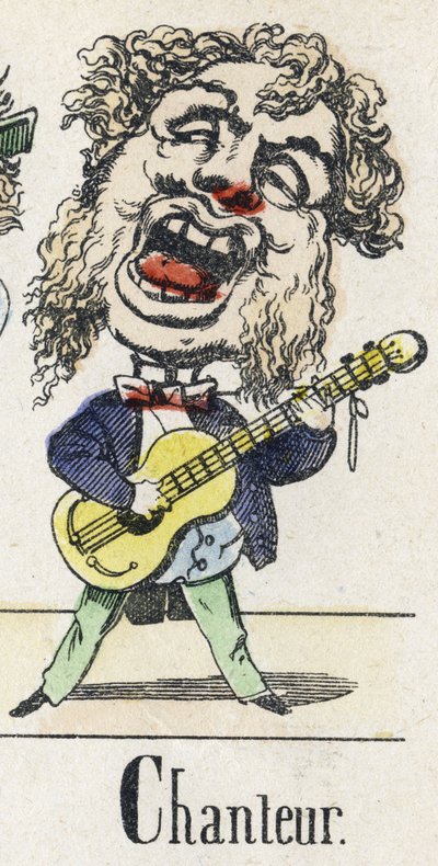 Letra C: cantante. Alfabeto del Cuento Oriental. Imágenes de Epinal, circa 1890 de Unbekannt