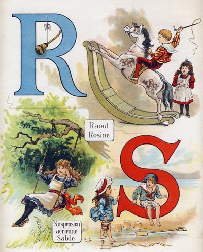 Letras R y S: Raoul y Rosine, suspensión de aire y arena. Grabado en "ABC L