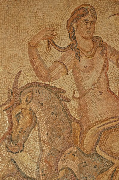 Libia, mosaico romano de Ninfa y Sátiro de la Villa de Jason Magnus de Unbekannt