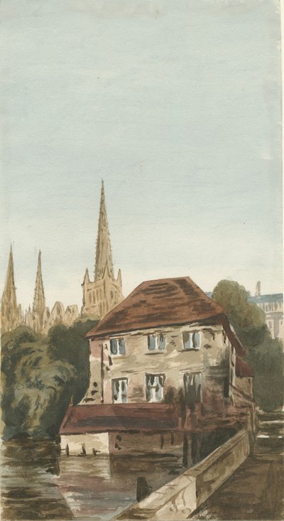 Lichfield - Casa del Registrador en The Close: pintura en acuarela, s.f. [?siglo XIX] de Unbekannt