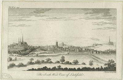 Lichfield - Vista Suroeste: grabado, s.f. [c. 1764] de Unbekannt