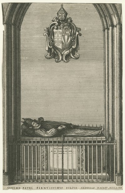 Catedral de Lichfield - Monumento de Bishop Hacket: grabado, nd [?finales del siglo XVII] de Unbekannt