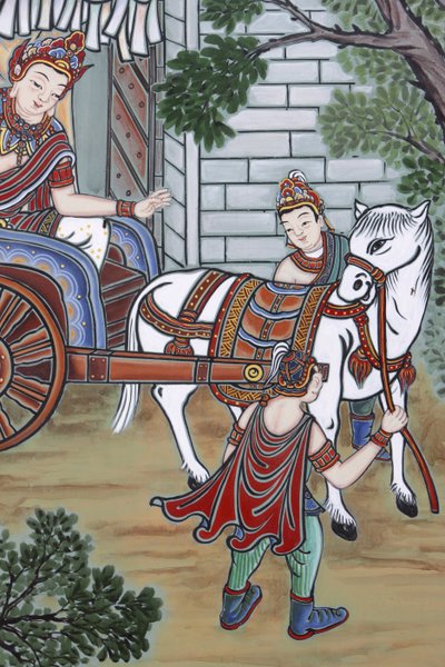 Vida de Buda: A los 29 años, Siddhartha dejó su palacio para conocer a sus súbditos, Seúl, Corea del Sur de Unbekannt