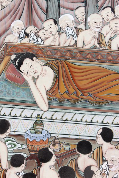 Vida del Buda: Después de 45 años de enseñar el Dharma, el Buda pasó al Parinirvana, Seúl, Corea del Sur de Unbekannt