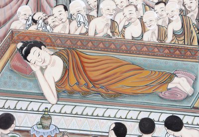 Vida de Buda: Después de 45 años de enseñar el Dharma, el Buda pasó a Parinirvana, Seúl, Corea del Sur de Unbekannt