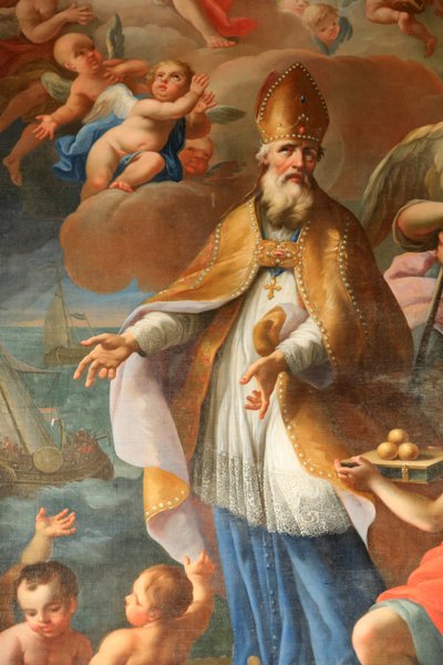 Vida de San Nicolás, Obispo de Myra. Iglesia de St. Nicolas de Veroce, Saint-Nicolas de Veroce, Francia de Unbekannt