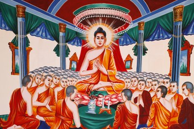 Vida del Buda instruyendo a los arahants, Siem Reap, Camboya de Unbekannt