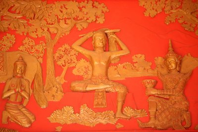 Vida del Buda. La Gran Tonsura: el Buda se corta el cabello con su espada. Phnom Penh, Camboya de Unbekannt