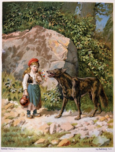 Caperucita roja y el lobo, finales del siglo XIX (ilustración) de Unbekannter Künstler