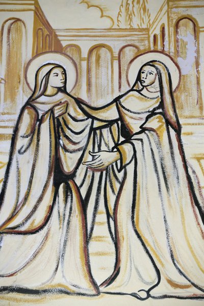 Catedral del Sagrado Corazón de Lomé. La Visitación (la visita de María a Isabel según el Evangelio de Lucas). Lomé, Togo de Unbekannt