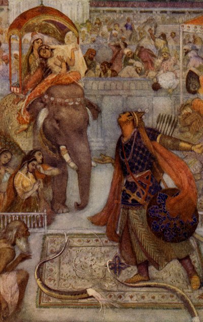 Lord Rama rompiendo el arco de Shiva de Unbekannter Künstler