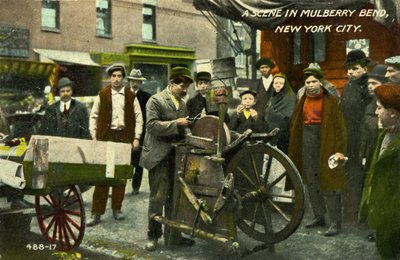 Lower East Side, Nueva York, Una escena en Mulberry Bend de Unbekannter Künstler