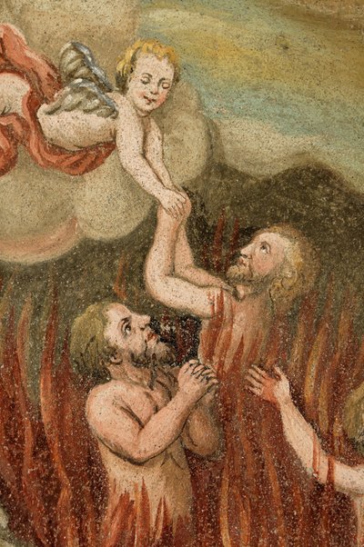 Luesen Luson en el Valle de Luson Luesener Tal bajo el Plose cerca de Brixen Tirol del Sur Alto Adige Italia iglesia San Jorge salvación del purgatorio de Unbekannt