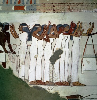 Luxor Thebes: Necropole de nobles, grupo de llanto. (Dinastía XVIII). de Leopold Blonder
